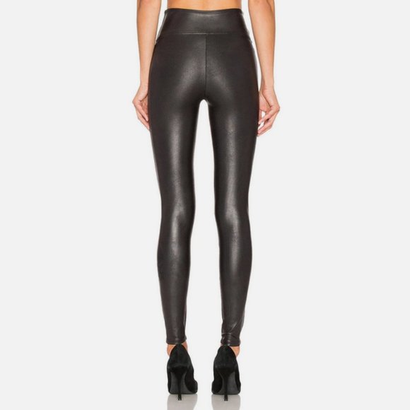NEW SPANX Black High Rise Faux Leather Leggings Size Petite S  $98 - Picture 6 of 10
